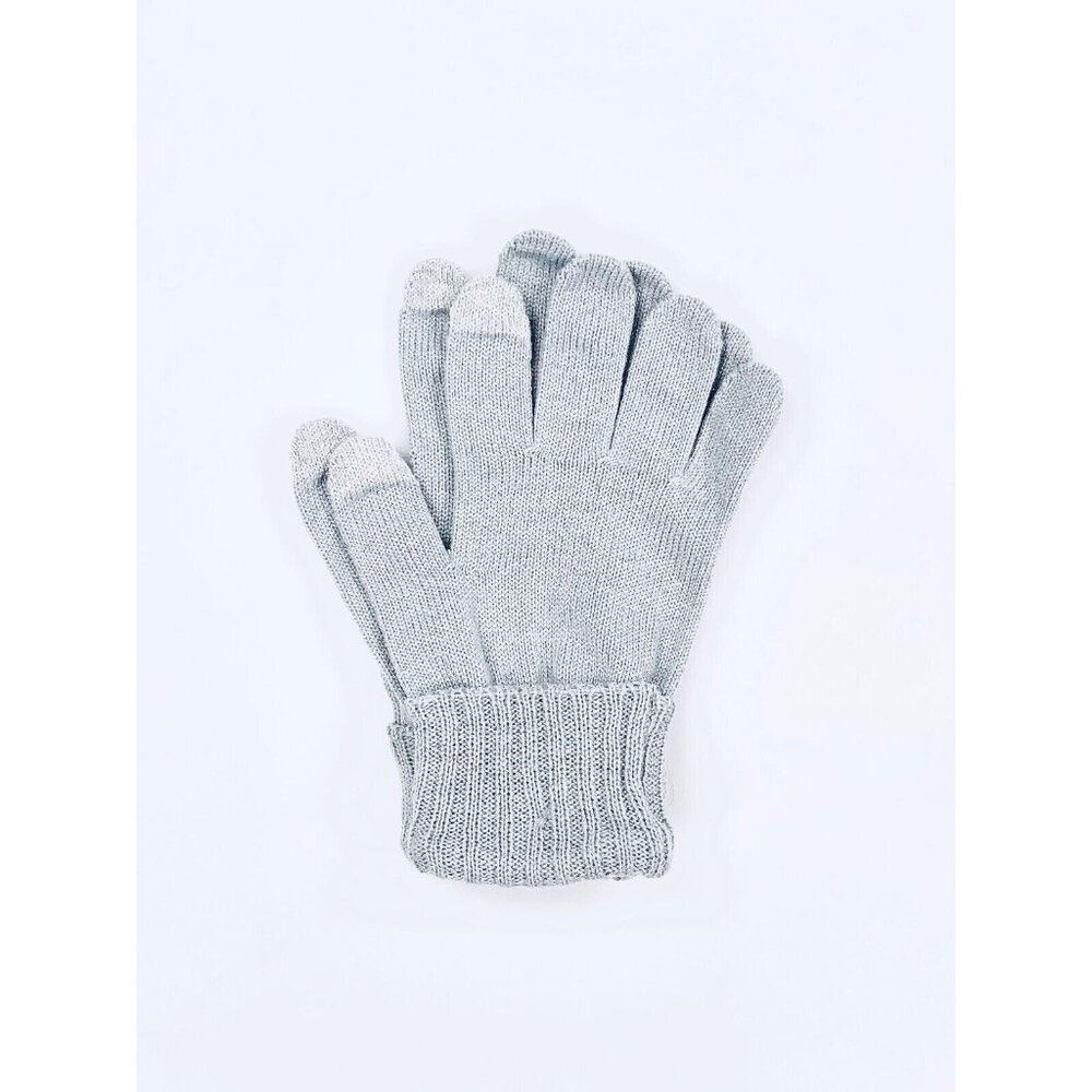 Style & Co Women's Solid Shine Tech-Tip Gloves, Gray